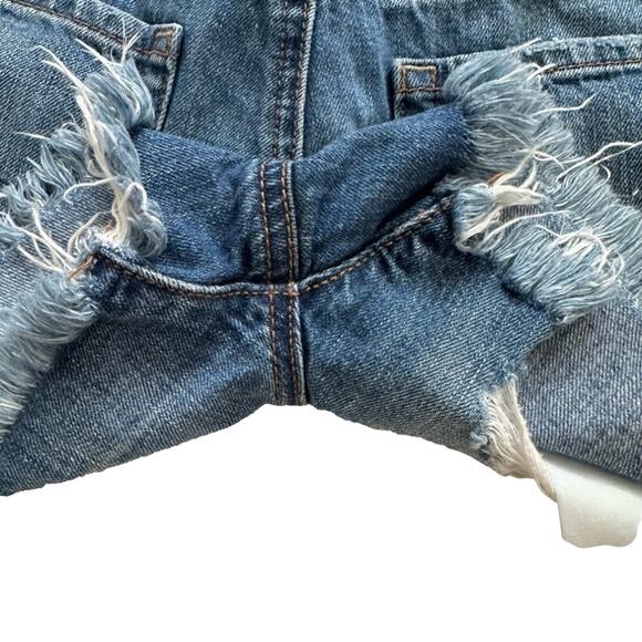 AEO Shorts Jean Distress Floral Bird Embroidery Vintage Hi Rise Festival Size 00 - Picture 10 of 12